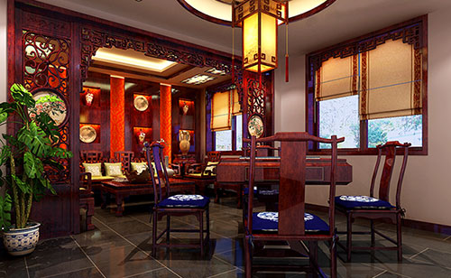 南坤镇古典中式风格茶楼包间设计装修效果图